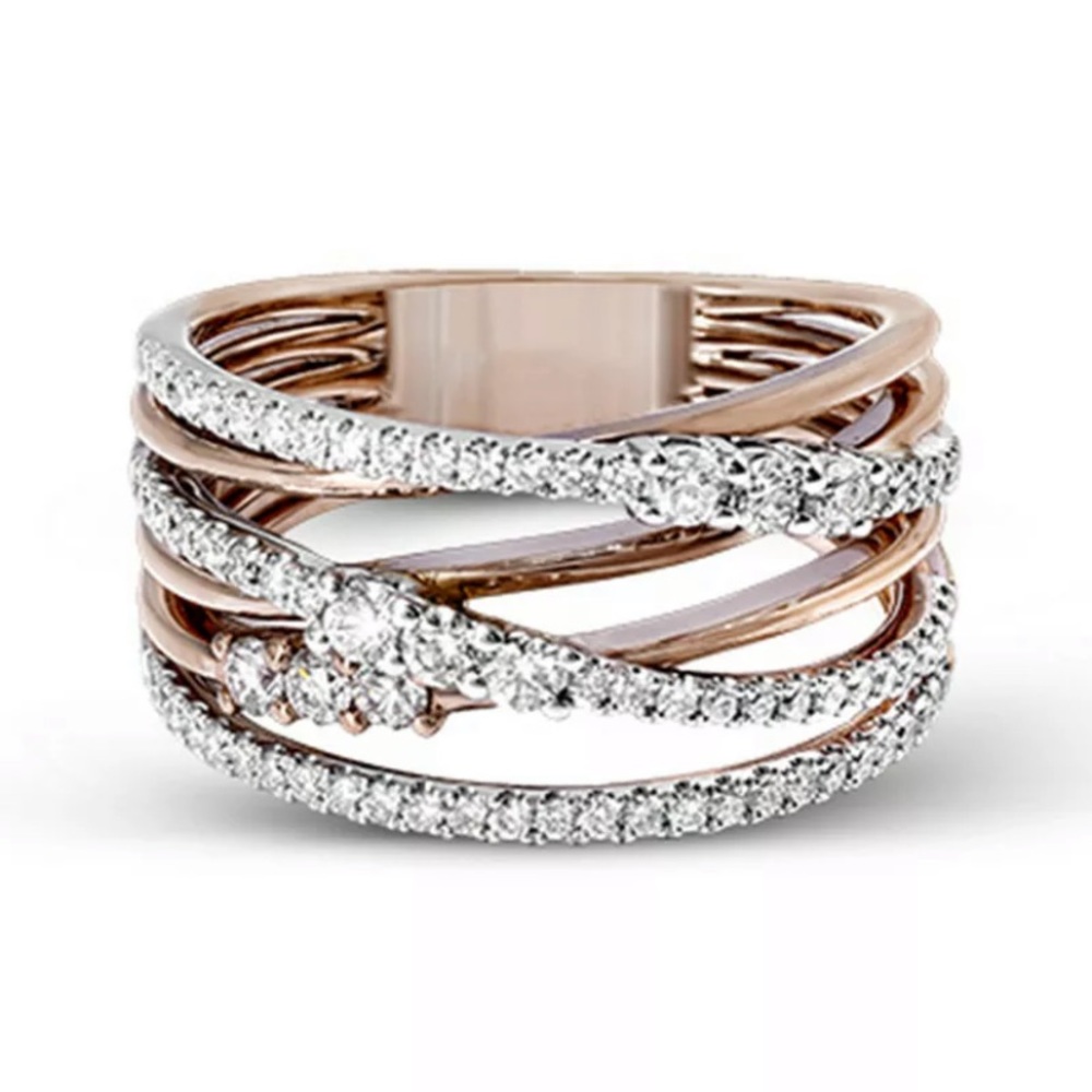 Rose Gold Filled Ring Women White Sapphire jewelry - Picture 2 of 3